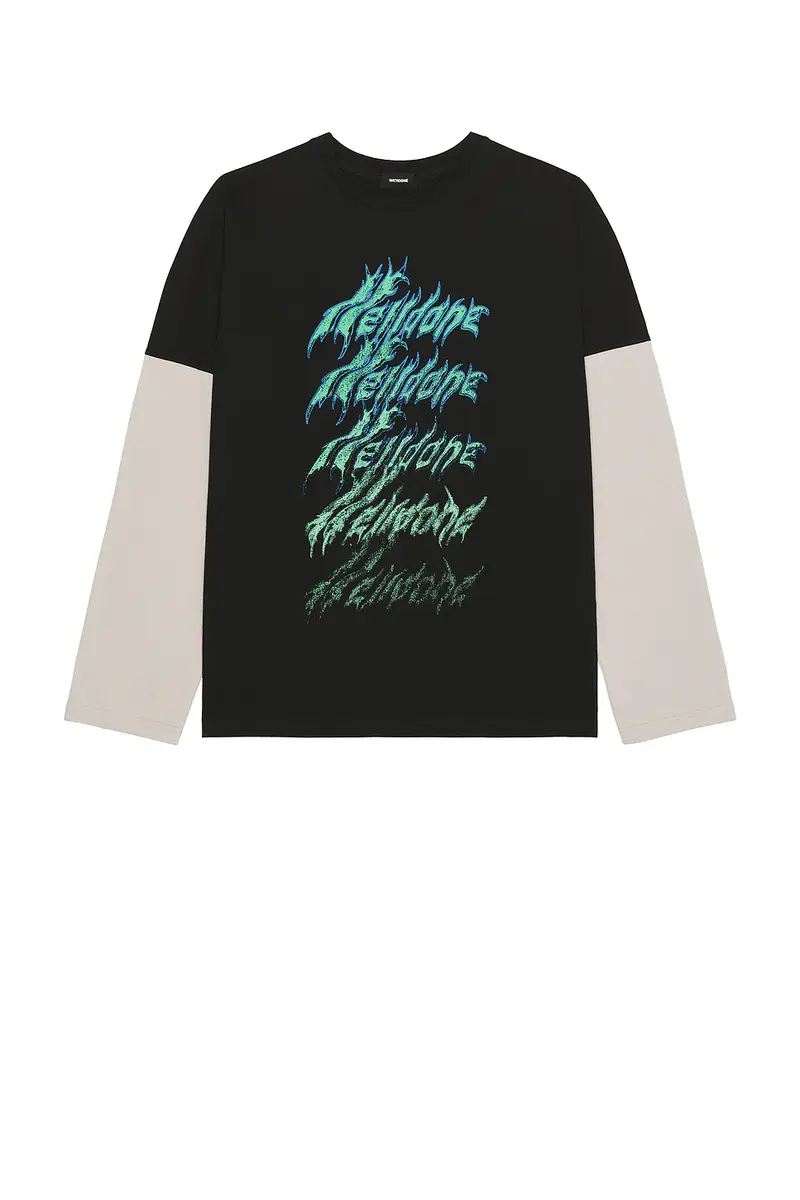 We11Done Crayon Multi Logo Long-Sleeved T-Shirt | Thumbnail 4