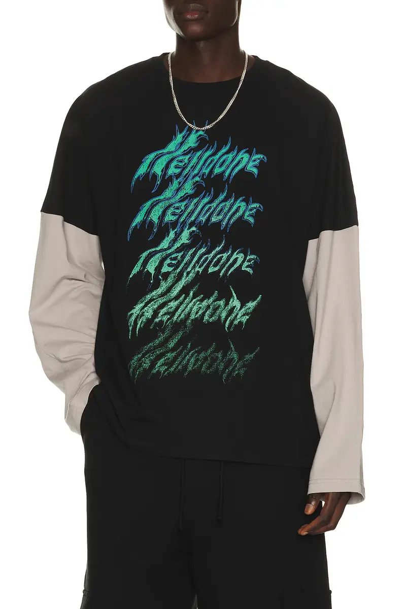 We11Done Crayon Multi Logo Long-Sleeved T-Shirt