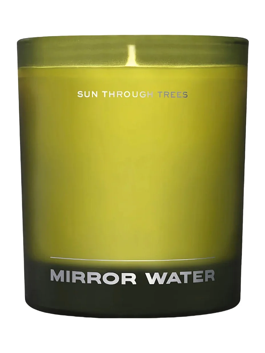 Mirror Water Sun Through Trees Candle