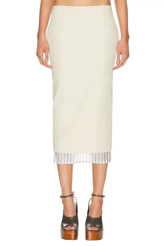 The Attico Low Rise Midi Skirt