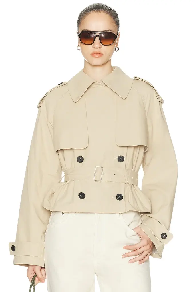 L'Academie Kimmi Cropped Trench Jacket | Image 1 L'Academie Kimmi Cropped Trench Jacket | Image 1