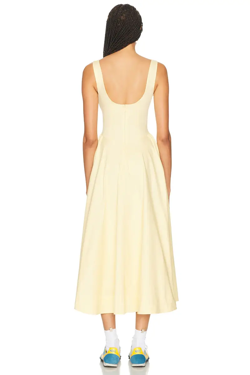 Helsa Stretch Cotton Sateen Midi Dress | Thumbnail 3 Helsa Stretch Cotton Sateen Midi Dress | Thumbnail 3