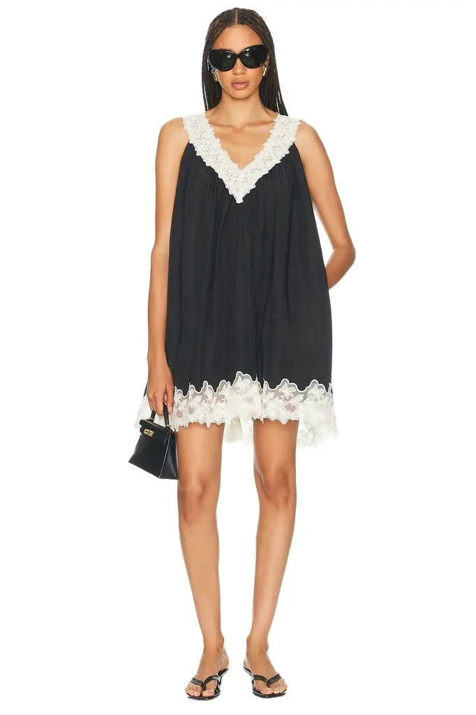 Helsa Mini Dress With Lace | Image 1 Helsa Mini Dress With Lace | Image 1
