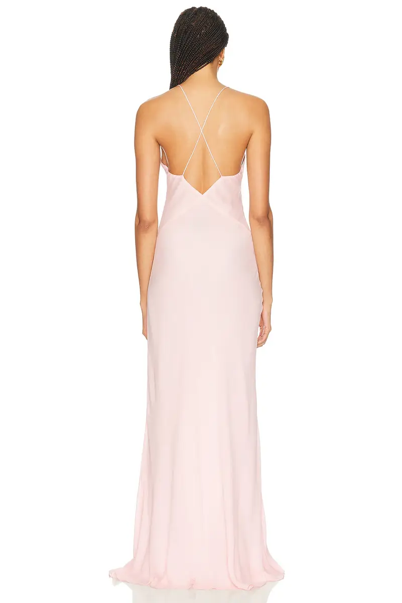 Helsa Sheer Georgette Gown With Lace | Thumbnail 3 Helsa Sheer Georgette Gown With Lace | Thumbnail 3