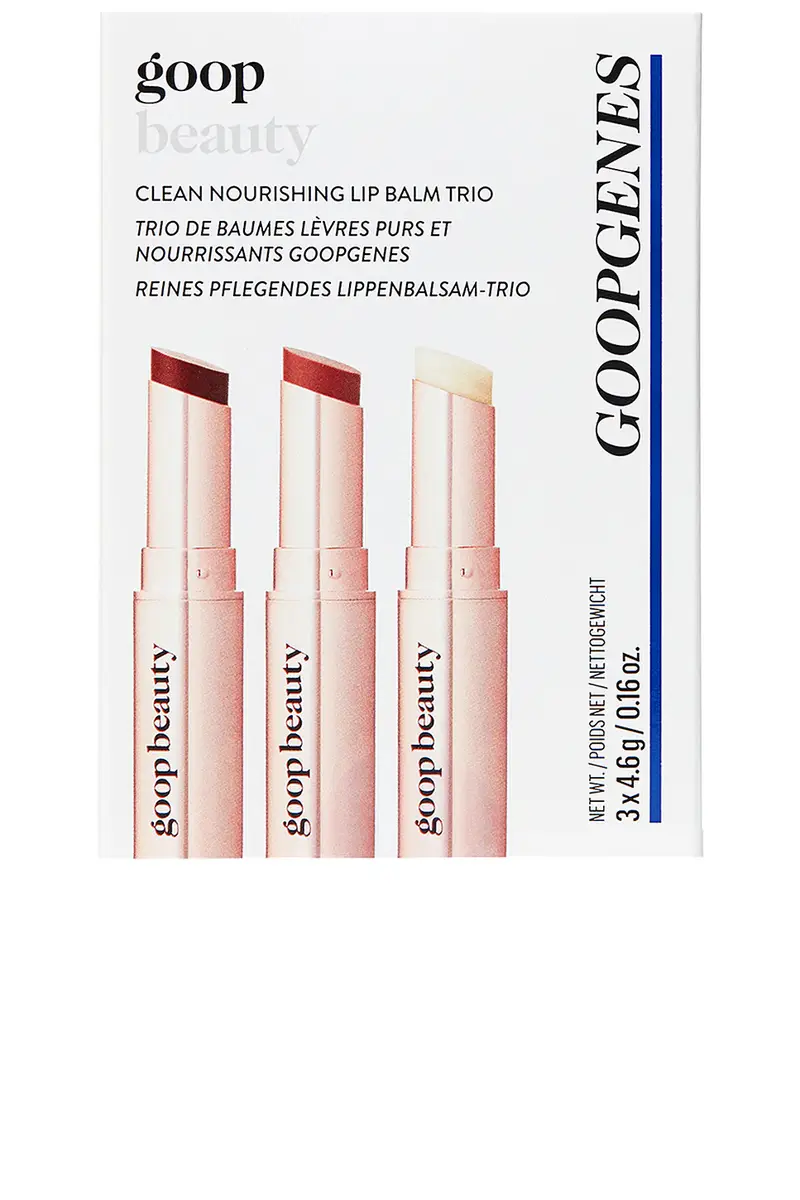 goop beauty goop beautygenes Clean Nourishing Lip Balm Trio, Rose + Garnet | Thumbnail 2 goop beauty goop beautygenes Clean Nourishing Lip Balm Trio, Rose + Garnet | Thumbnail 2