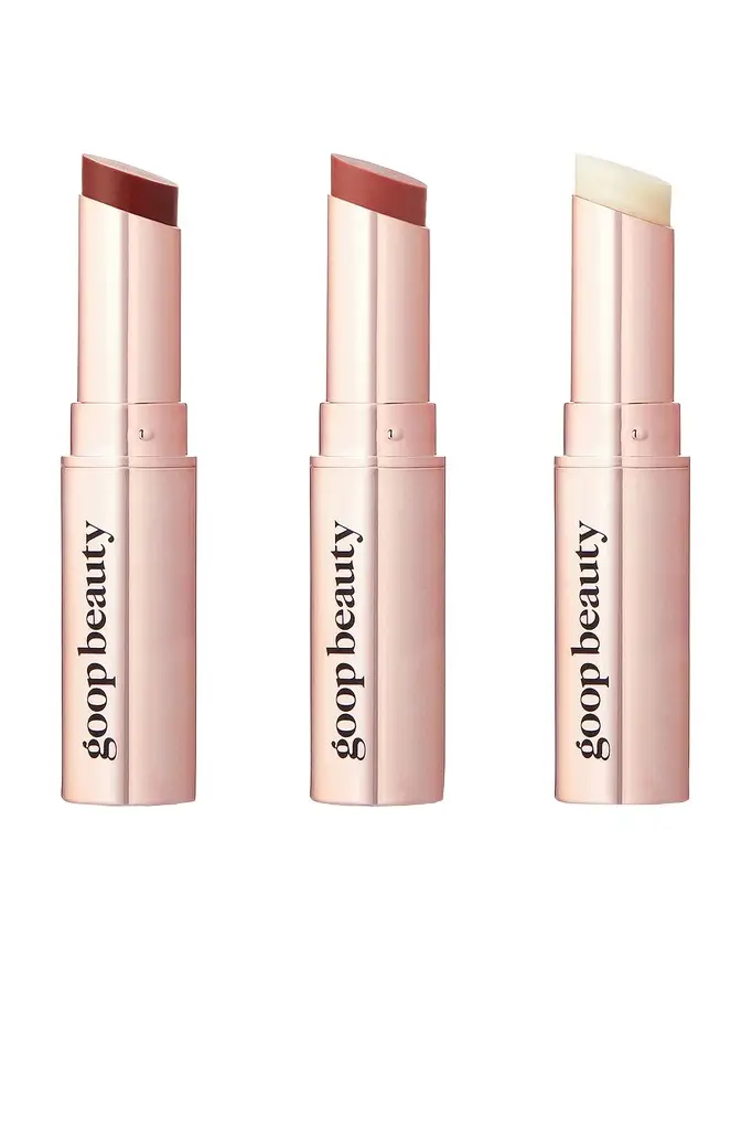 goop beauty goop beautygenes Clean Nourishing Lip Balm Trio, Rose + Garnet