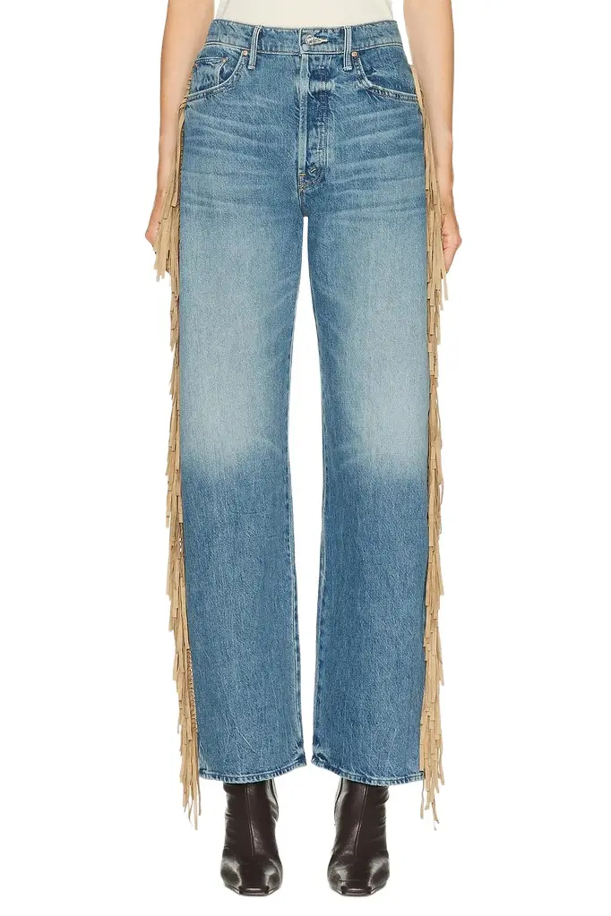 Mother The Fringe Half-pipe Button Sneaker Jeans