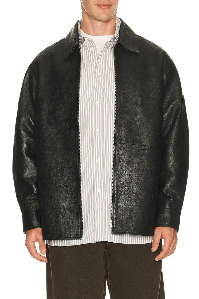 SUNFLOWER Crinkle Leather Shirt Jacket | Image 1 SUNFLOWER Crinkle Leather Shirt Jacket | Image 1