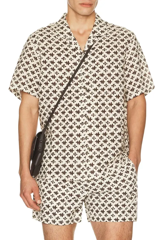 AUTO-REPLY Alex Printed Short Sleeve Linen Shirt