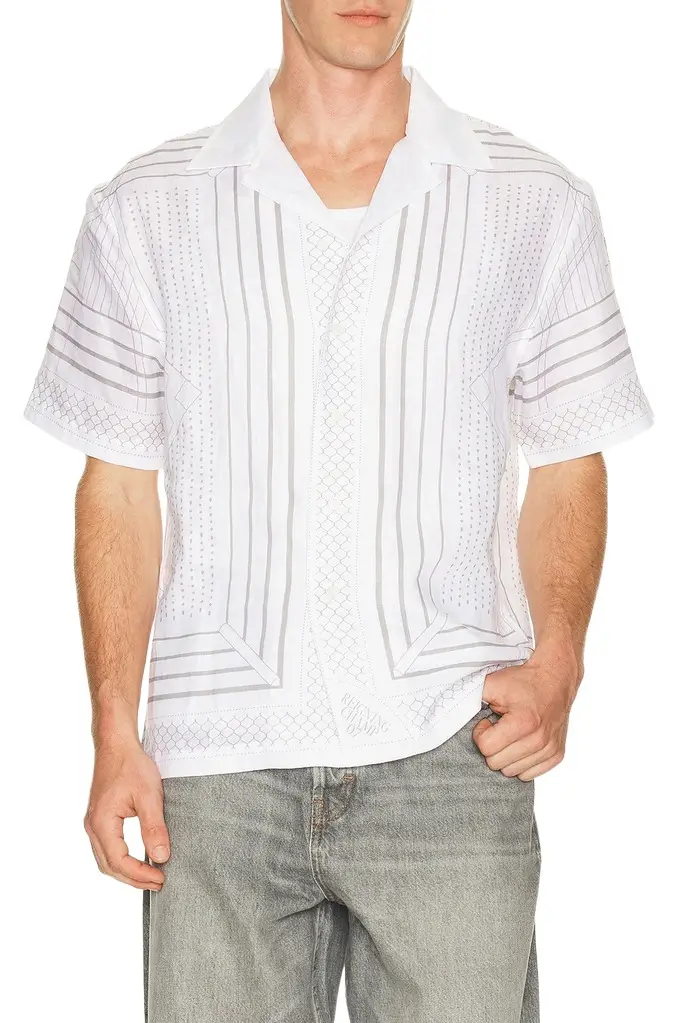 REIGNING CHAMP Linen Arena Standard Camp Shirt
