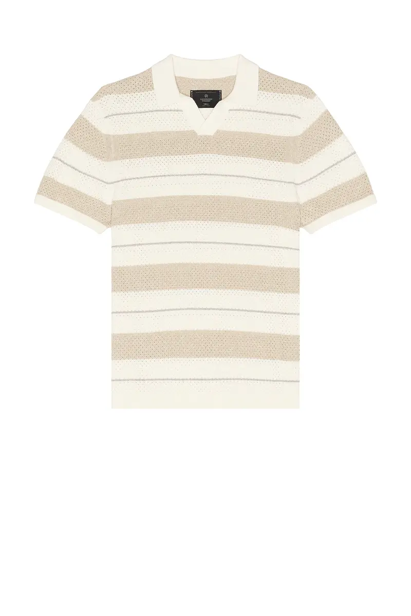REIGNING CHAMP Cotton Linen Stripe Victor Polo | Thumbnail 4