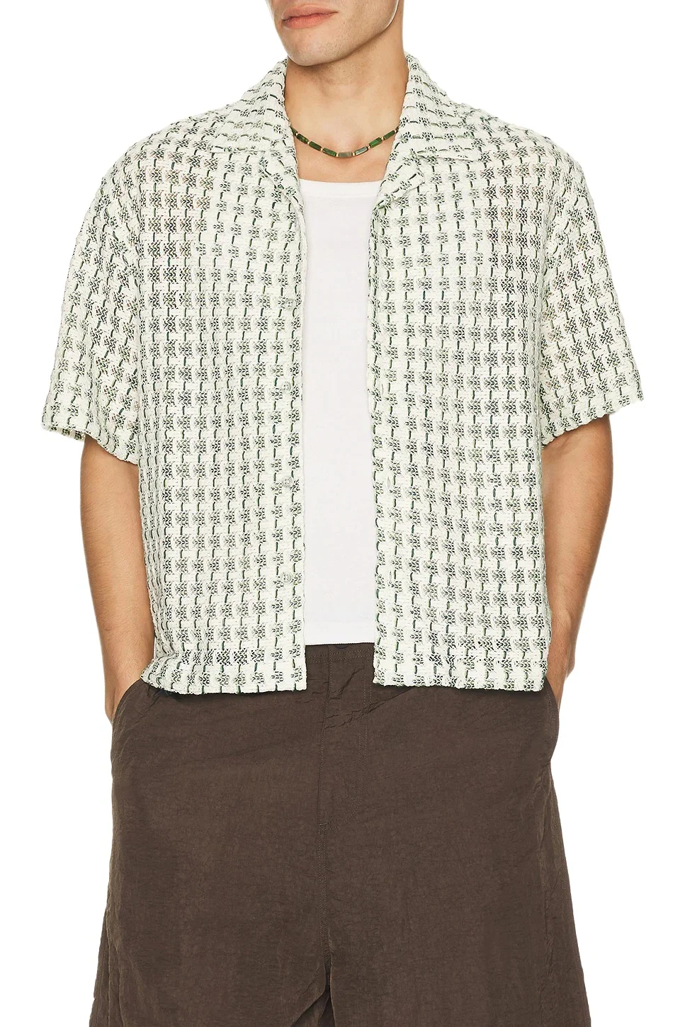 Freddie Crochet Cuban Collar Boxy Shirt