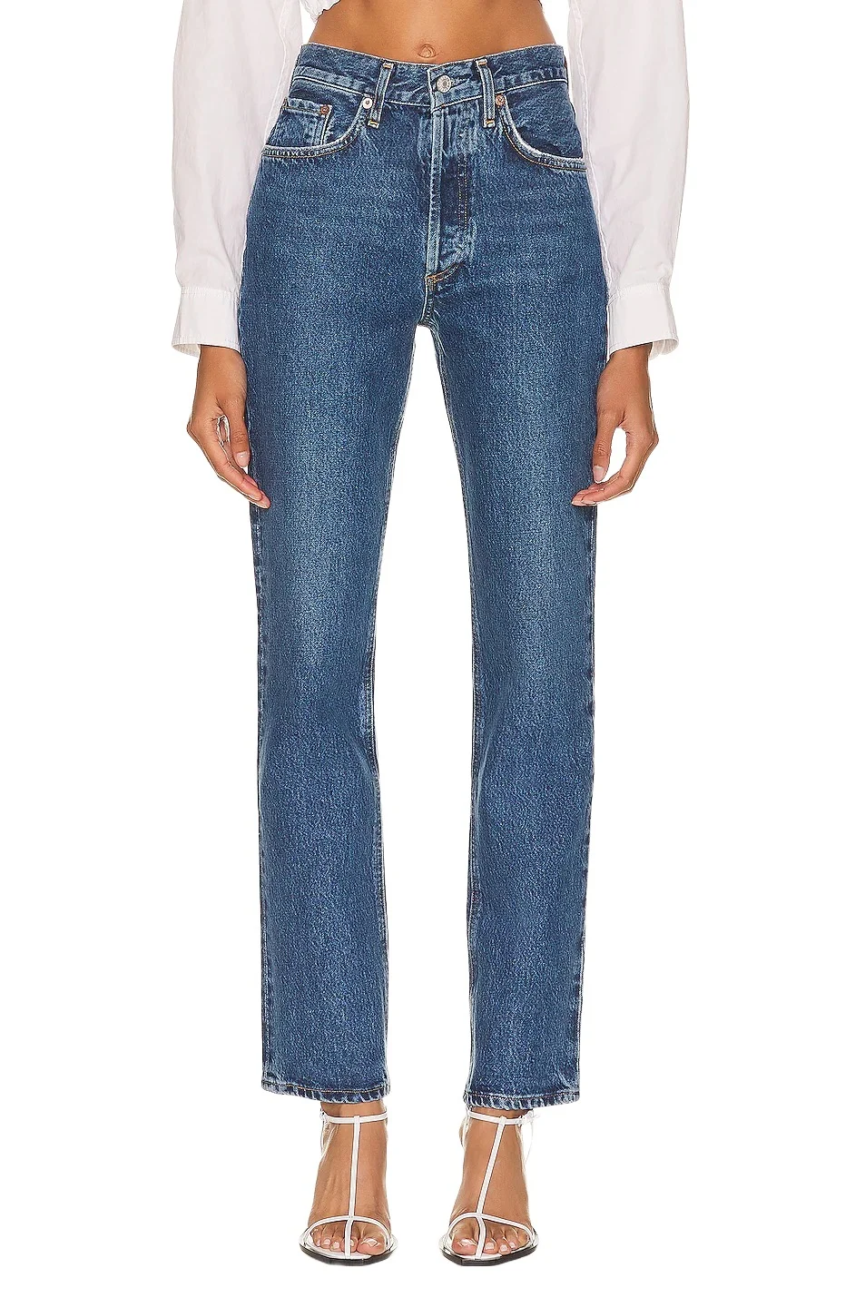 AGOLDE Lana Mid Rise Straight Jeans