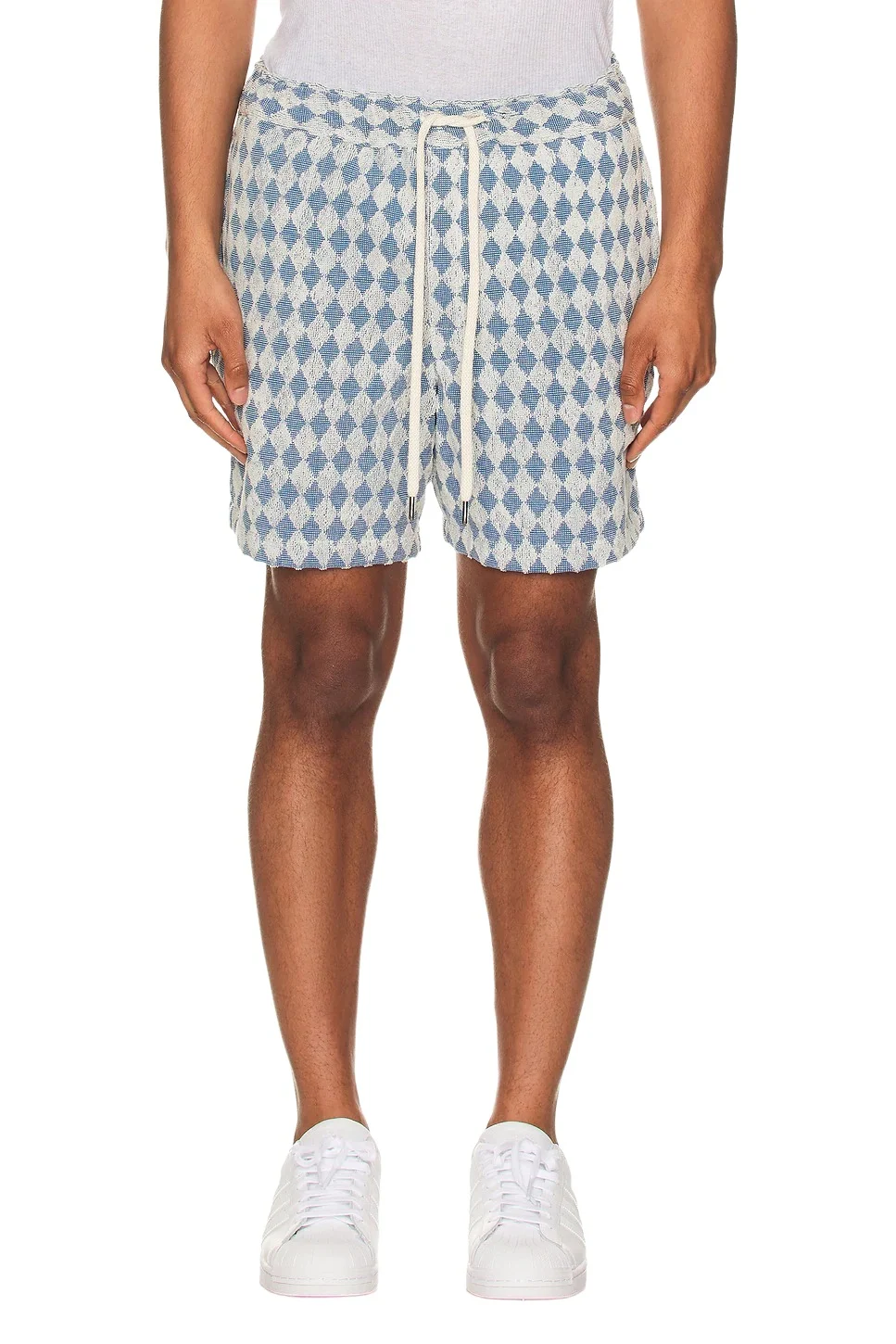 Navy Diamond Terry Shorts
