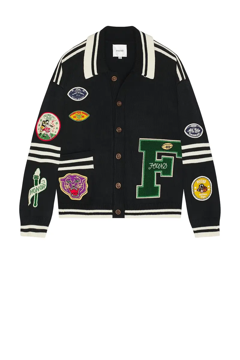 Found Varsity Patch Collared Cardigan | Thumbnail 4