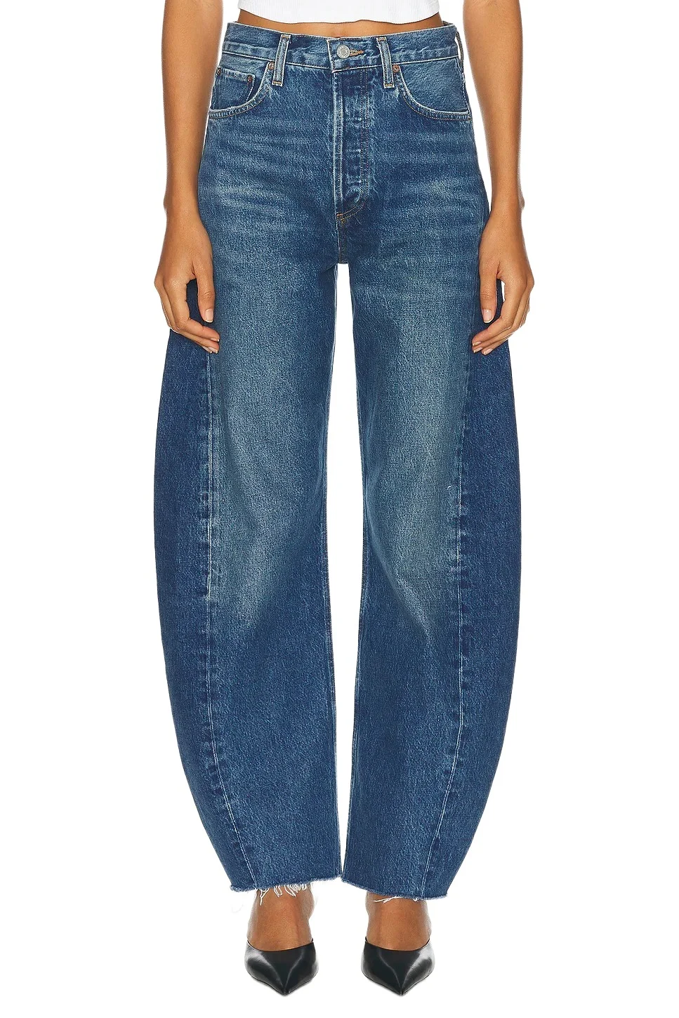 Luna Pieced High Rise Curved Taper Jeans