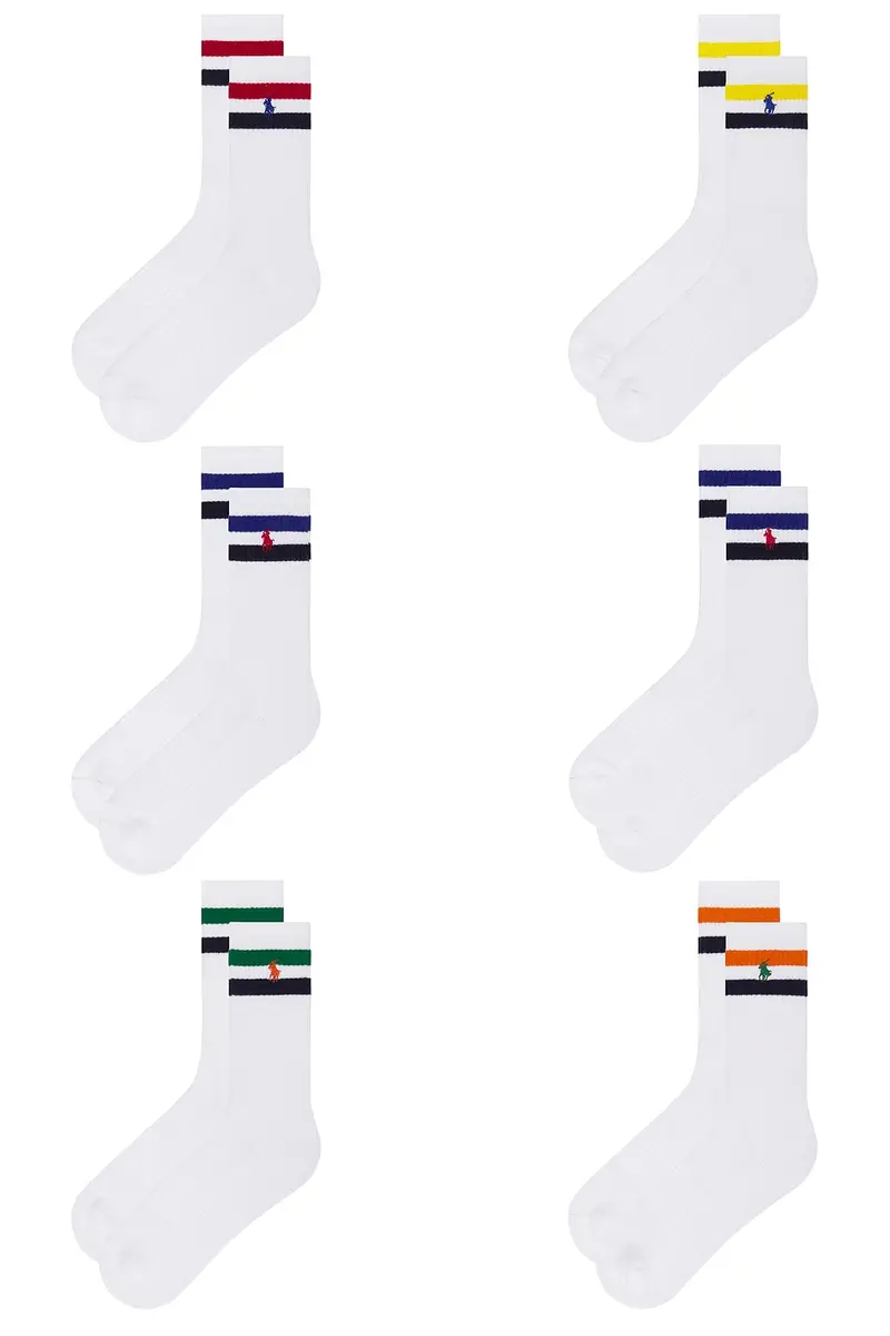 Polo Ralph Lauren Core Stripes Crew Socks 6-Pack | Thumbnail 2
