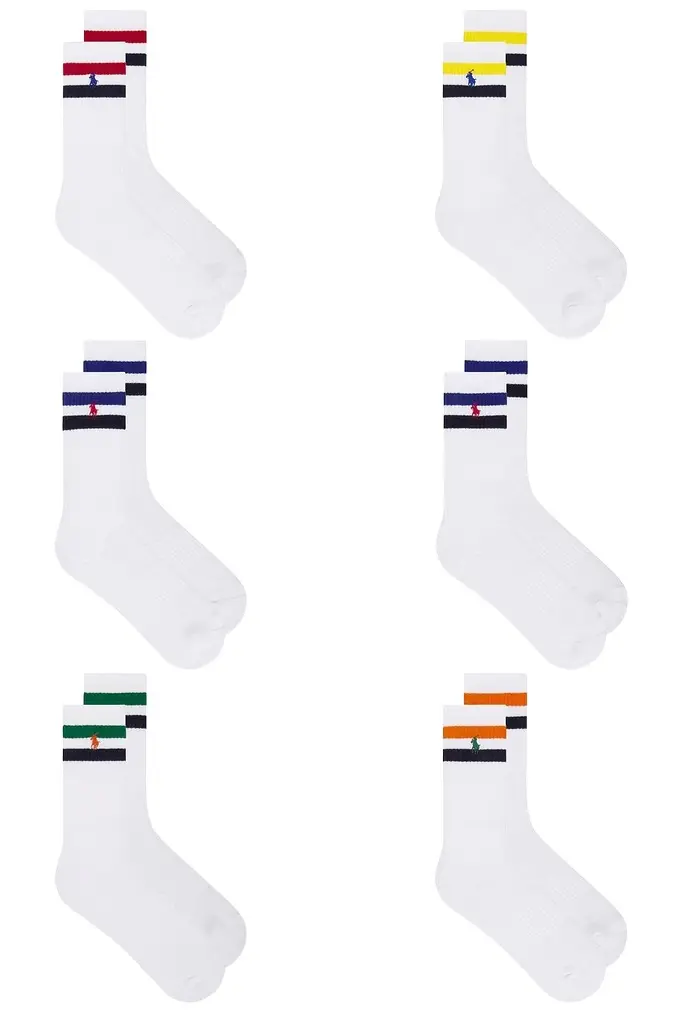 Polo Ralph Lauren Core Stripes Crew Socks 6-Pack