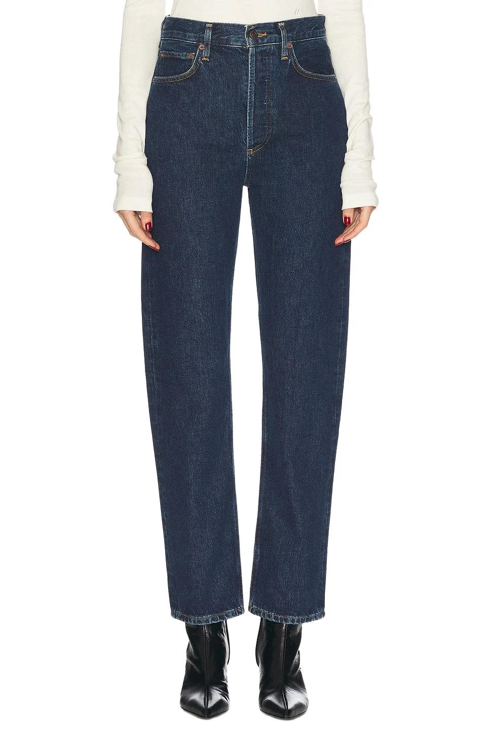 90's Pinch Waist High Rise Straight Jeans