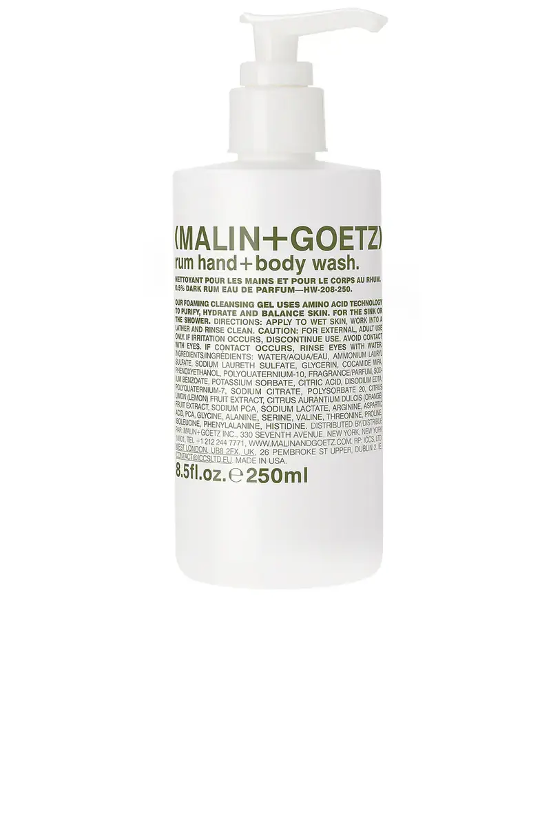 MALIN+GOETZ MALIN+GOETZ Rum Hand + Body Wash | Image 1 MALIN+GOETZ MALIN+GOETZ Rum Hand + Body Wash | Image 1