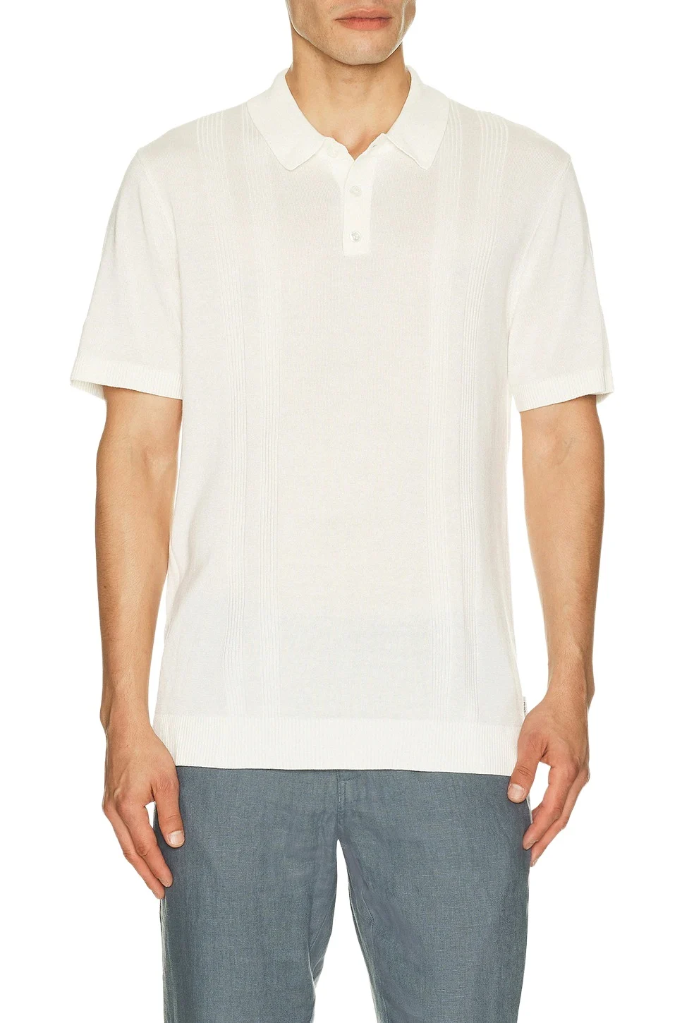 Silk Ribbed Knit Polo Shirt Silk Ribbed Knit Polo Shirt