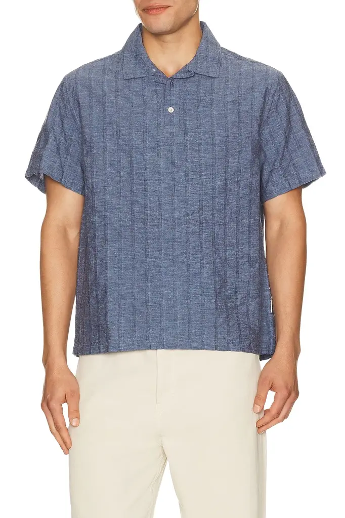Onia Cotton Linen Pop Over Shirt