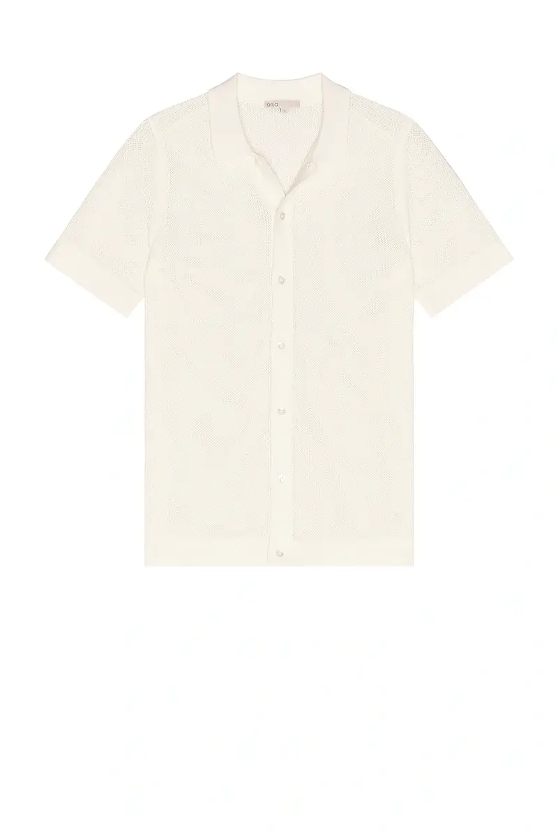 Onia Crochet Knit Button Up Shirt | Thumbnail 4