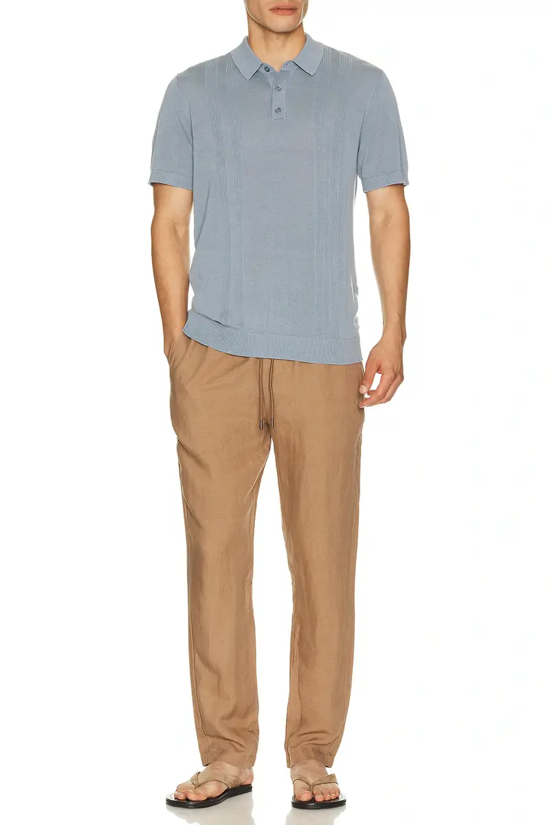 Onia Silk Ribbed Knit Polo Shirt | Thumbnail 3