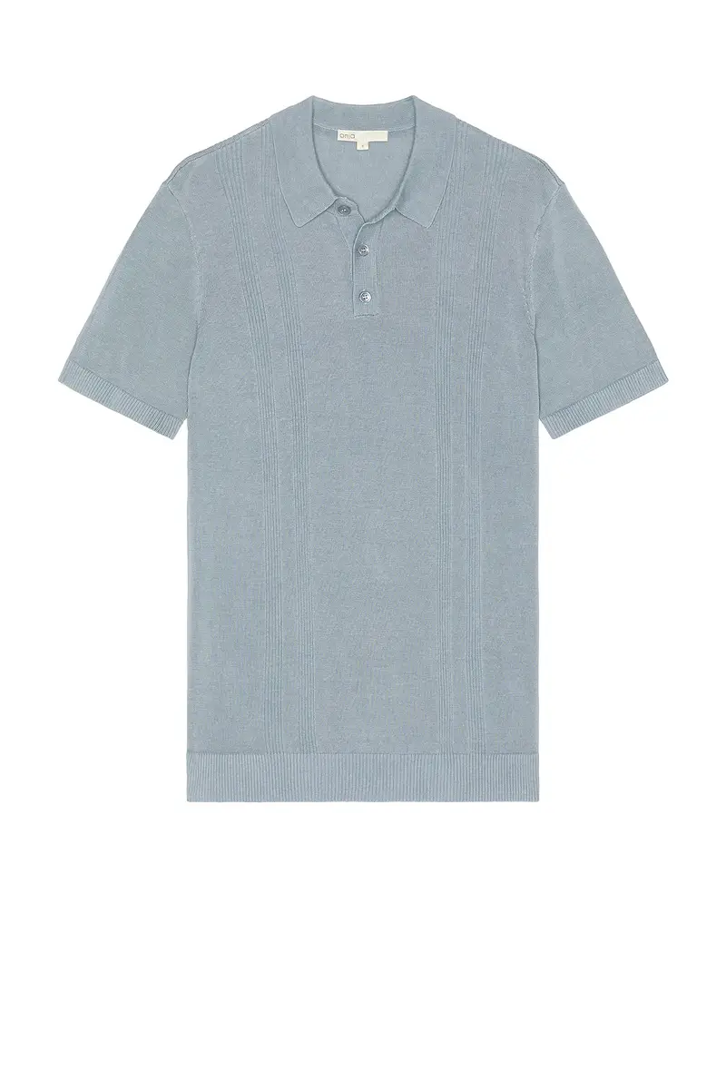 Onia Silk Ribbed Knit Polo Shirt | Thumbnail 4