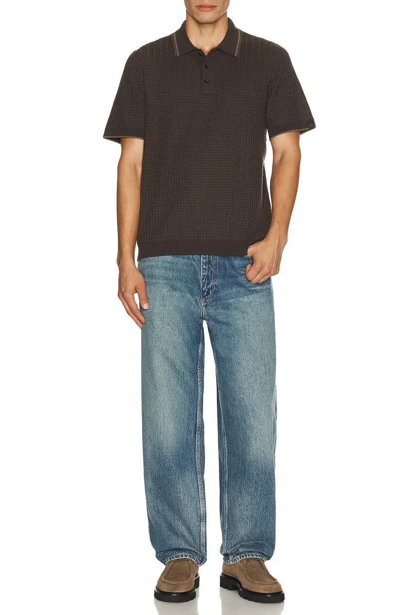 rag & bone Harvey Rib Polo Shirt | Thumbnail 3