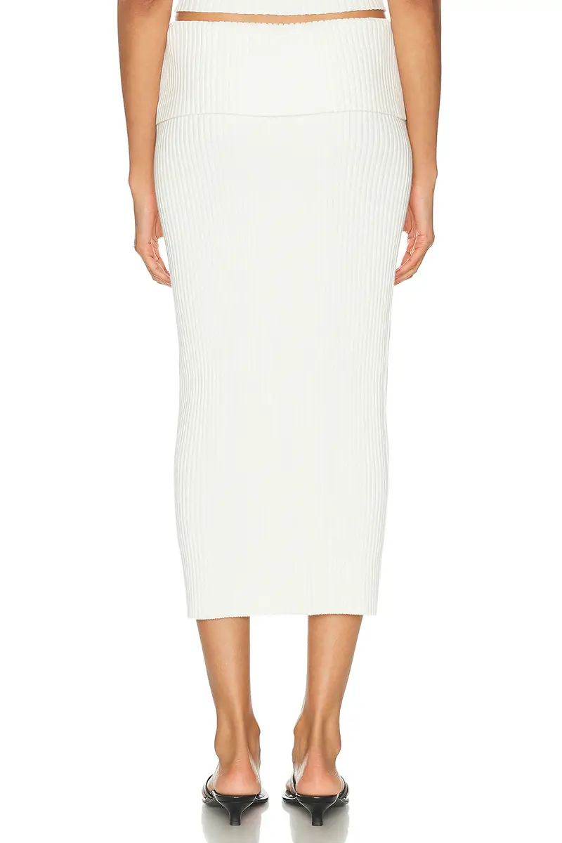 L'Academie Jordin Foldover Rib Midi Skirt | Thumbnail 4 L'Academie Jordin Foldover Rib Midi Skirt | Thumbnail 4