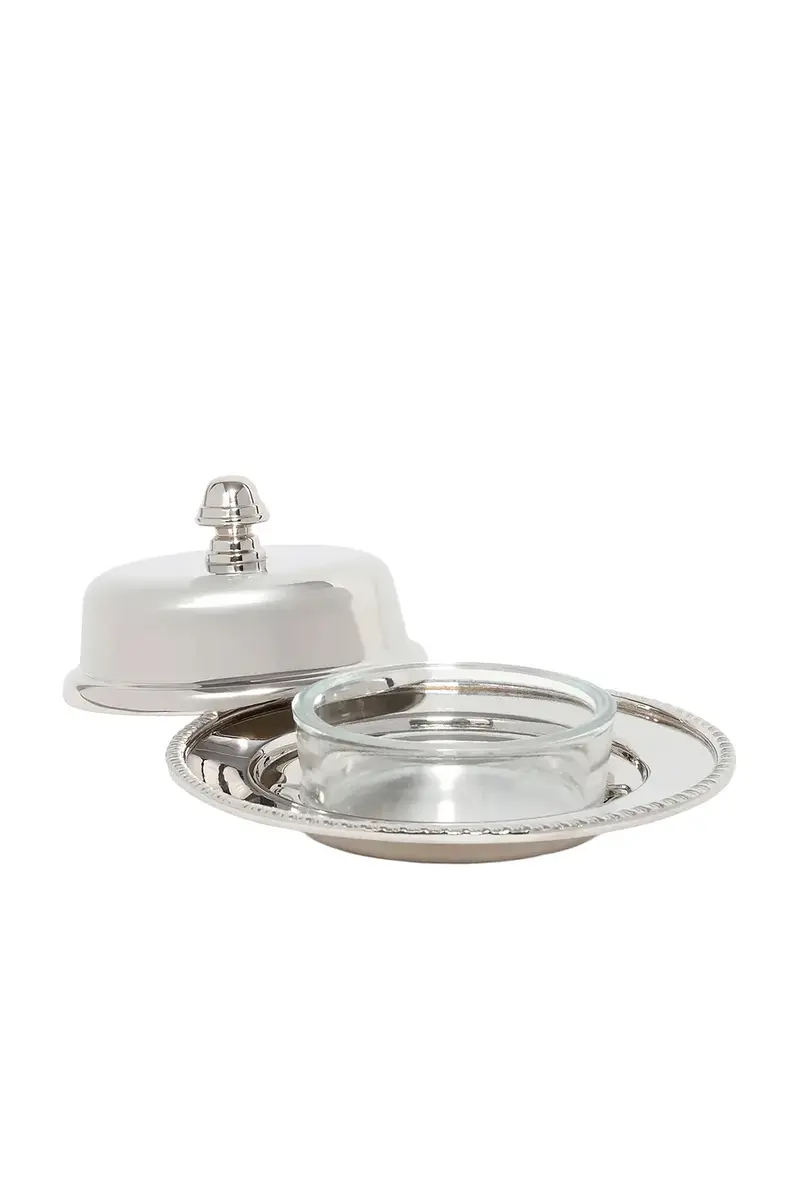 The Favorites Parisian Butter Dish With Cover And Glass Nickel | Thumbnail 2