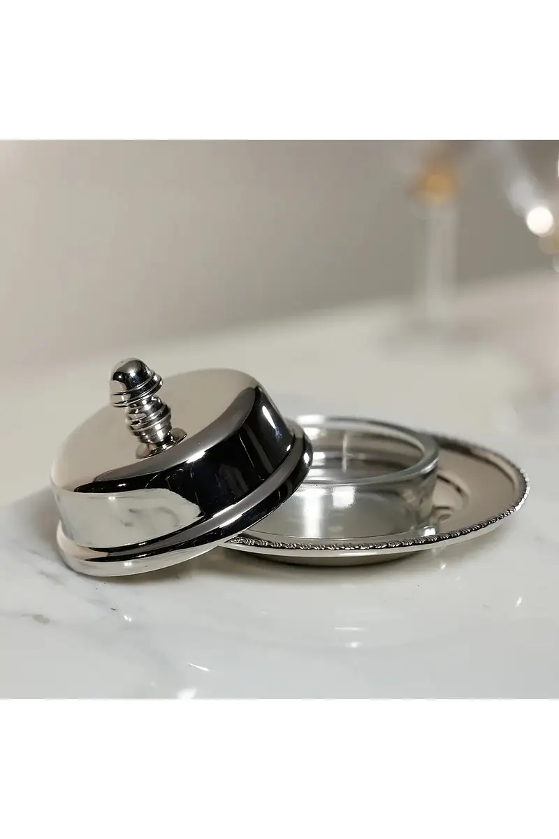 The Favorites Parisian Butter Dish With Cover And Glass Nickel | Thumbnail 3
