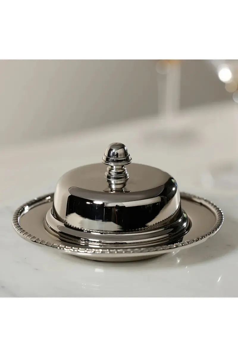 The Favorites Parisian Butter Dish With Cover And Glass Nickel | Thumbnail 4