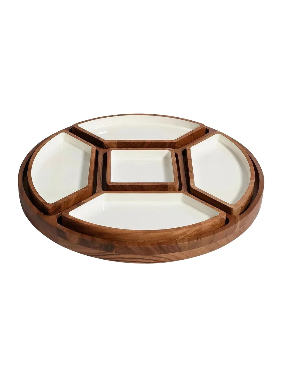 The Favorites Lazy Susan With 5 Condiment Sections