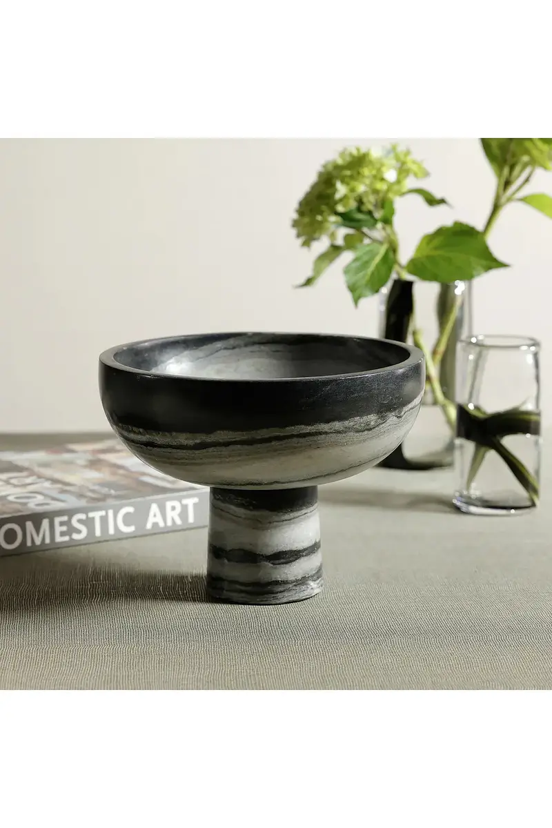 The Favorites Footed Bowl Black Panda Marble | Thumbnail 2 The Favorites Footed Bowl Black Panda Marble | Thumbnail 2