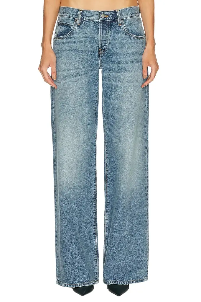Frame x Alexandra Leclerc The Leo Low Rise Baggy Jean | Image 1 Frame x Alexandra Leclerc The Leo Low Rise Baggy Jean | Image 1