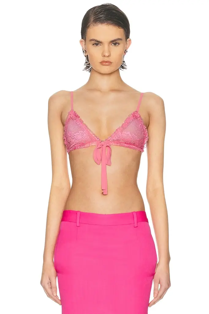 The Attico Bow Lace Bra