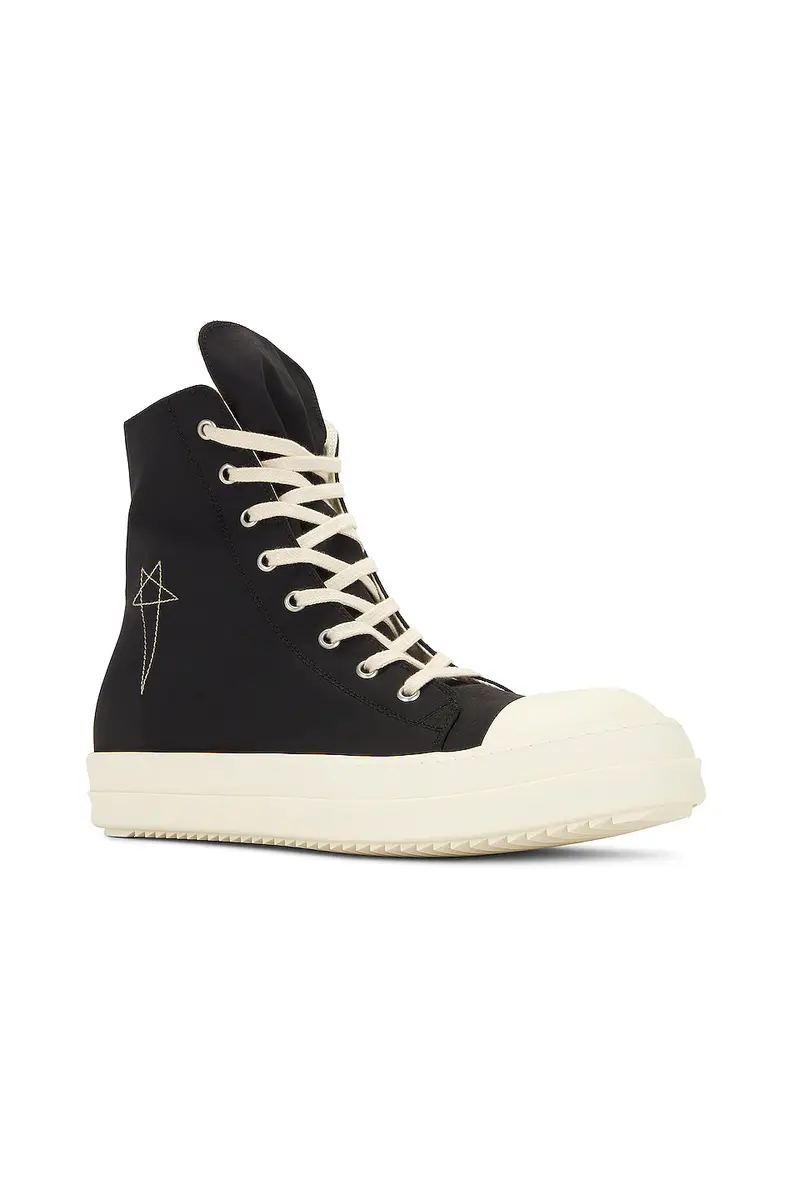 DRKSHDW by Rick Owens High Top Sneaks with Pentagram Embroidery | Thumbnail 2