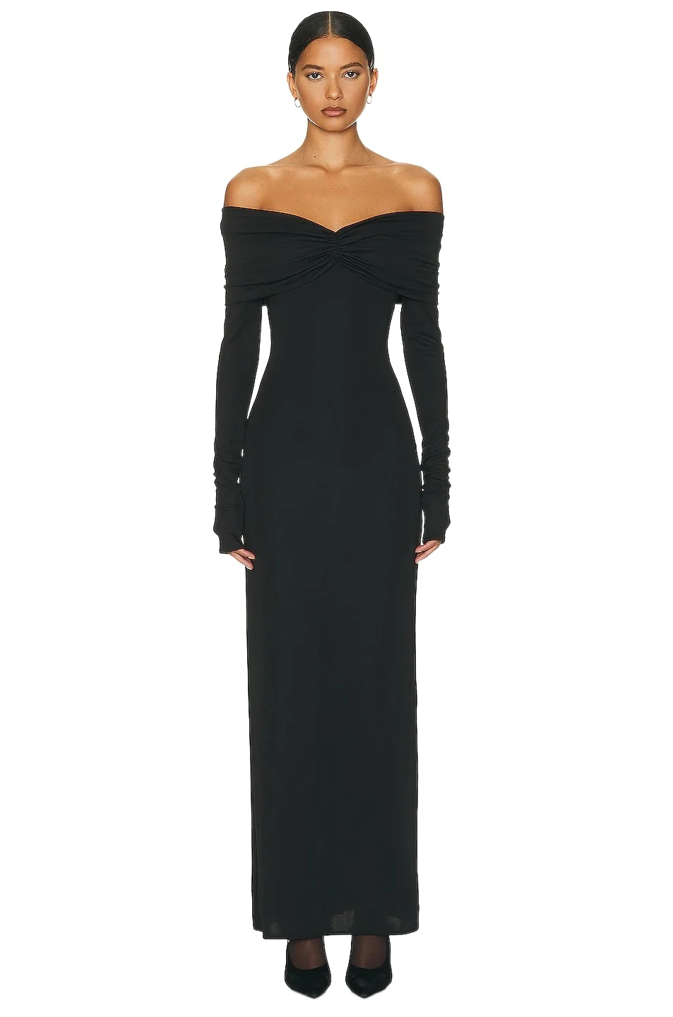Matte Jersey Off Shoulder Maxi Dress Matte Jersey Off Shoulder Maxi Dress