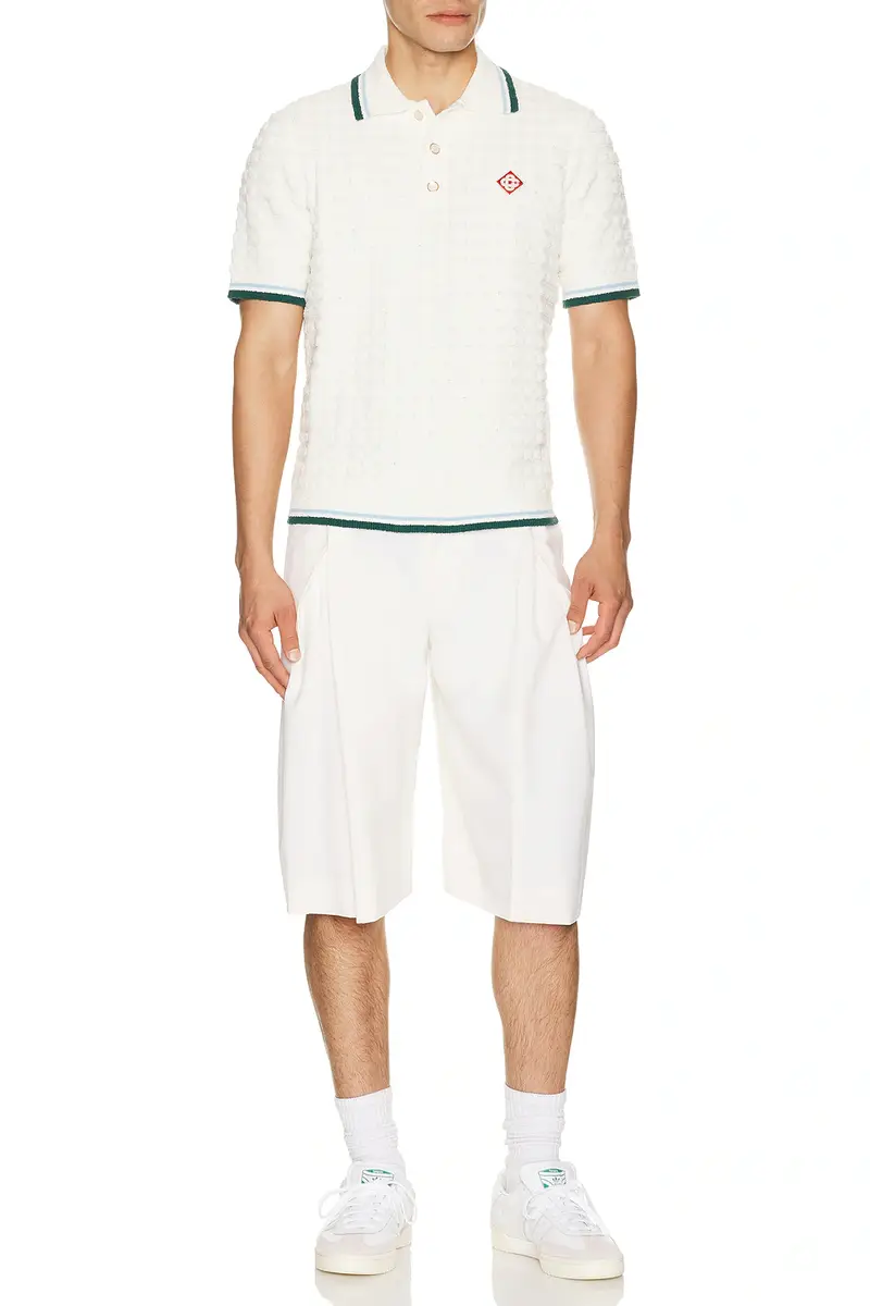 Casablanca Boucle Short Sleeve Polo | Thumbnail 3 Casablanca Boucle Short Sleeve Polo | Thumbnail 3
