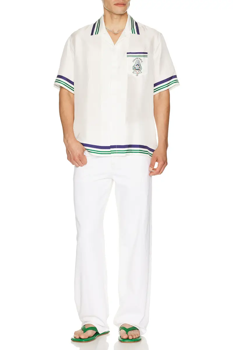 Casablanca Hotel Emblem Cuban Collar Shirt | Thumbnail 3