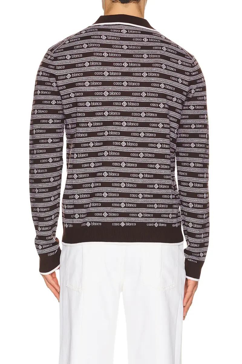 Casablanca Wordmark Long Sleeve Polo | Thumbnail 2 Casablanca Wordmark Long Sleeve Polo | Thumbnail 2