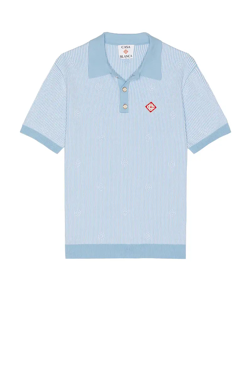 Casablanca Pinstripe Polo Shirt | Thumbnail 4 Casablanca Pinstripe Polo Shirt | Thumbnail 4