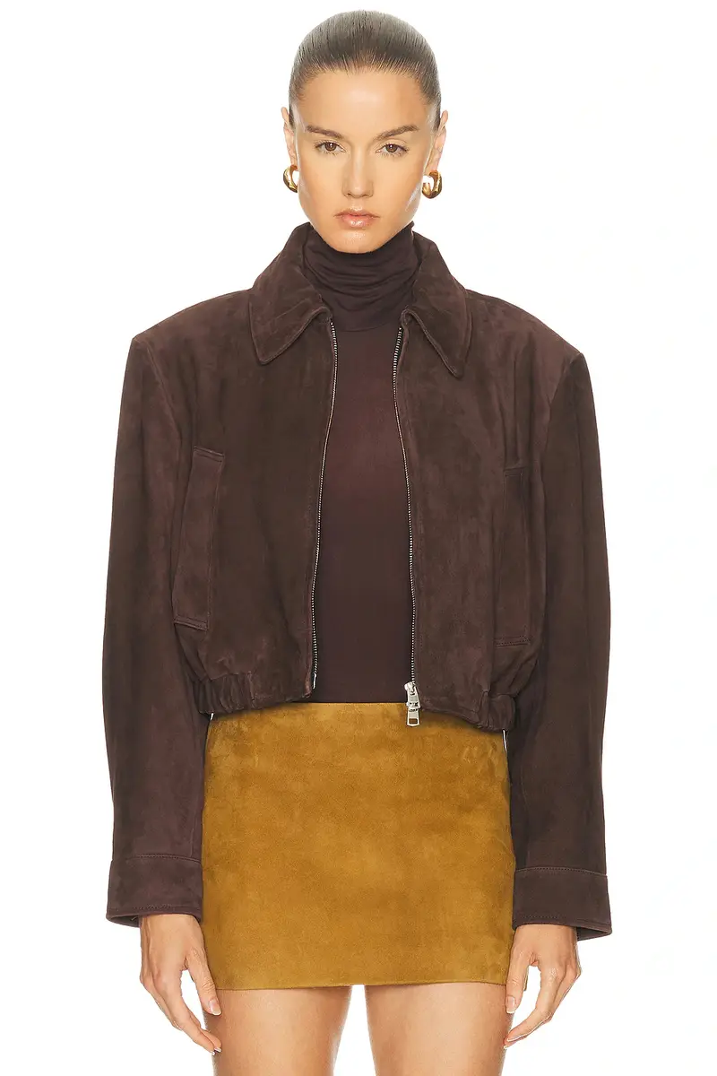 AGOLDE Nahlia Cropped Suede Jacket | Thumbnail 2 AGOLDE Nahlia Cropped Suede Jacket | Thumbnail 2