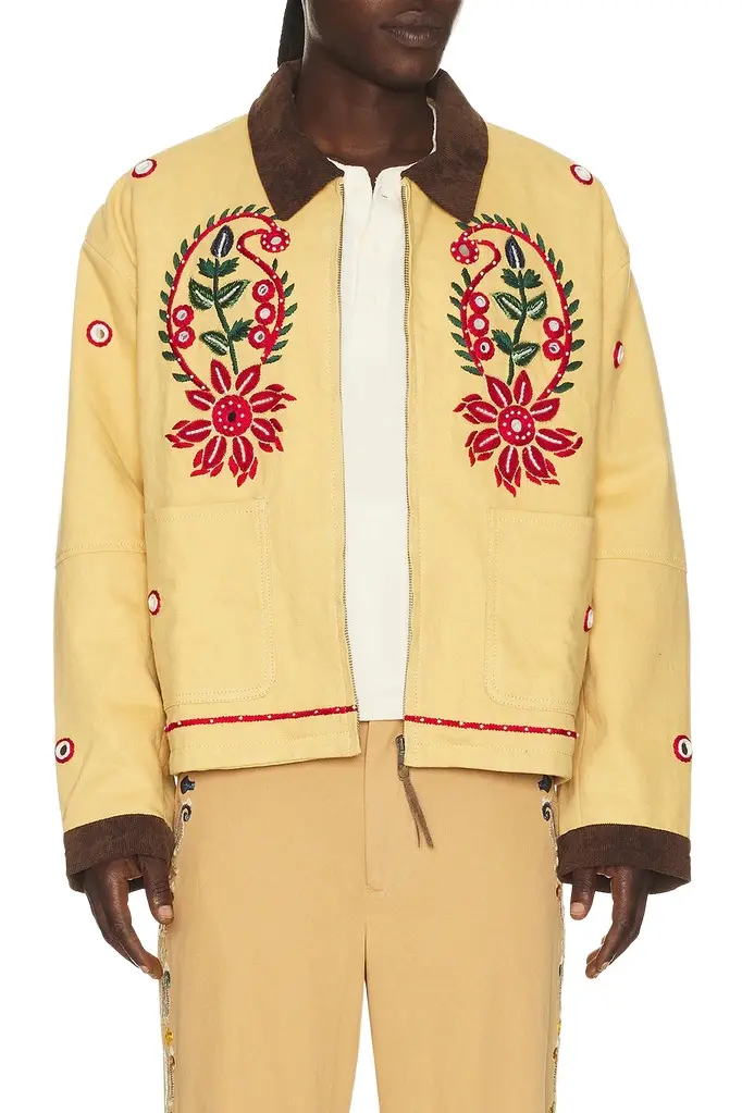 Found Hand Embroidered Paisley Motif Work Jacket | Image 1 Found Hand Embroidered Paisley Motif Work Jacket | Image 1