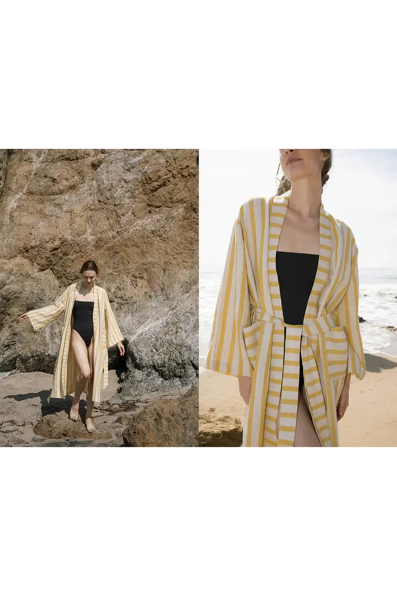 Parachute Linen Stripe Robe | Thumbnail 7 Parachute Linen Stripe Robe | Thumbnail 7