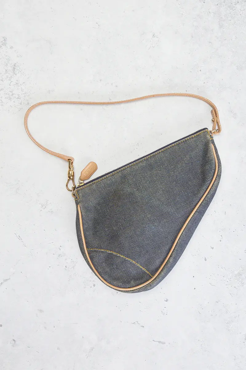 Dior Dior Denim Vintage Pochette Saddle Bag | Thumbnail 2 Dior Dior Denim Vintage Pochette Saddle Bag | Thumbnail 2