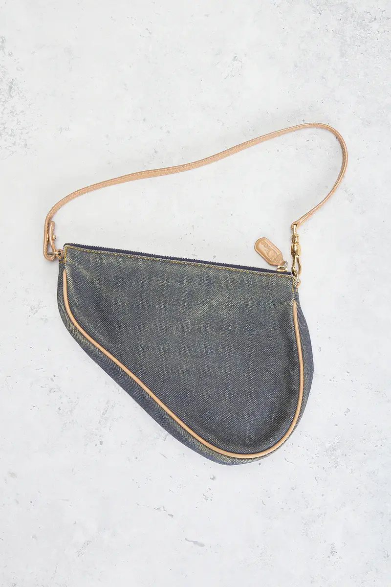 Dior Dior Denim Vintage Pochette Saddle Bag | Thumbnail 3 Dior Dior Denim Vintage Pochette Saddle Bag | Thumbnail 3