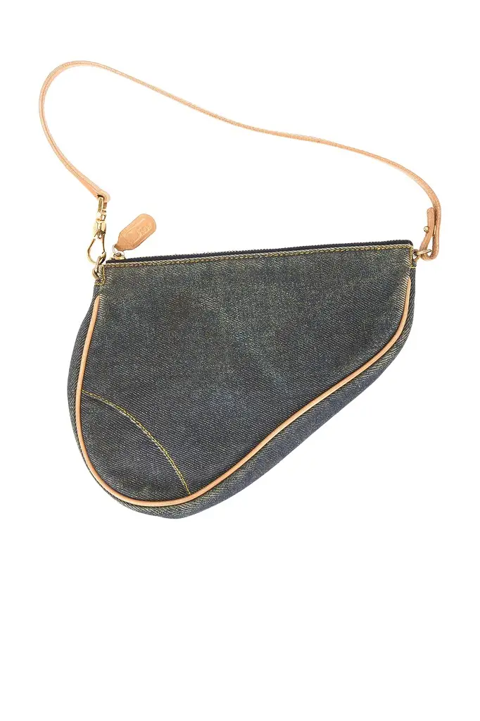 Dior Dior Denim Vintage Pochette Saddle Bag